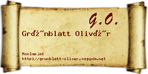 Grünblatt Olivér névjegykártya